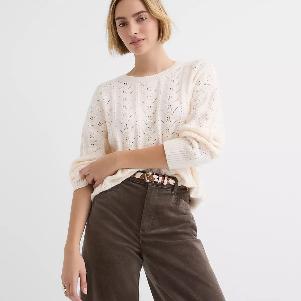 NWT LOFT Bobble Pointelle Sweater size S